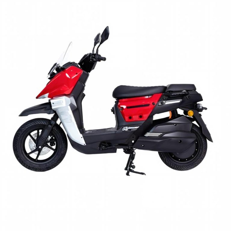 JPX red and black sport adventure electric scooter side view
