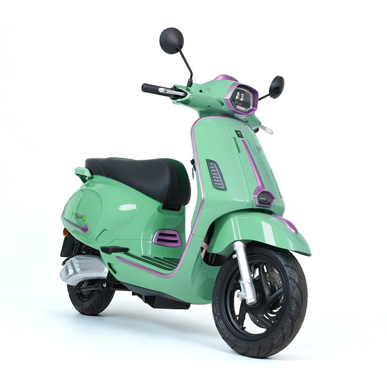 PM-2000 mint green retro electric scooter vintage style front angle view