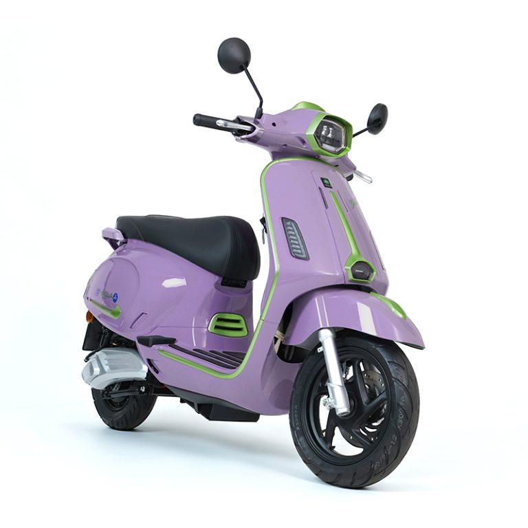 PM-2000 vintage purple electric scooter classic design front angle view