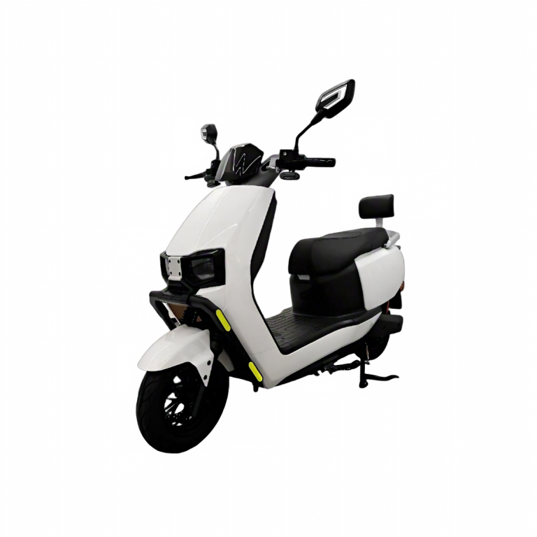 MLDN-1000 white modern electric scooter with dual headlights front angle view